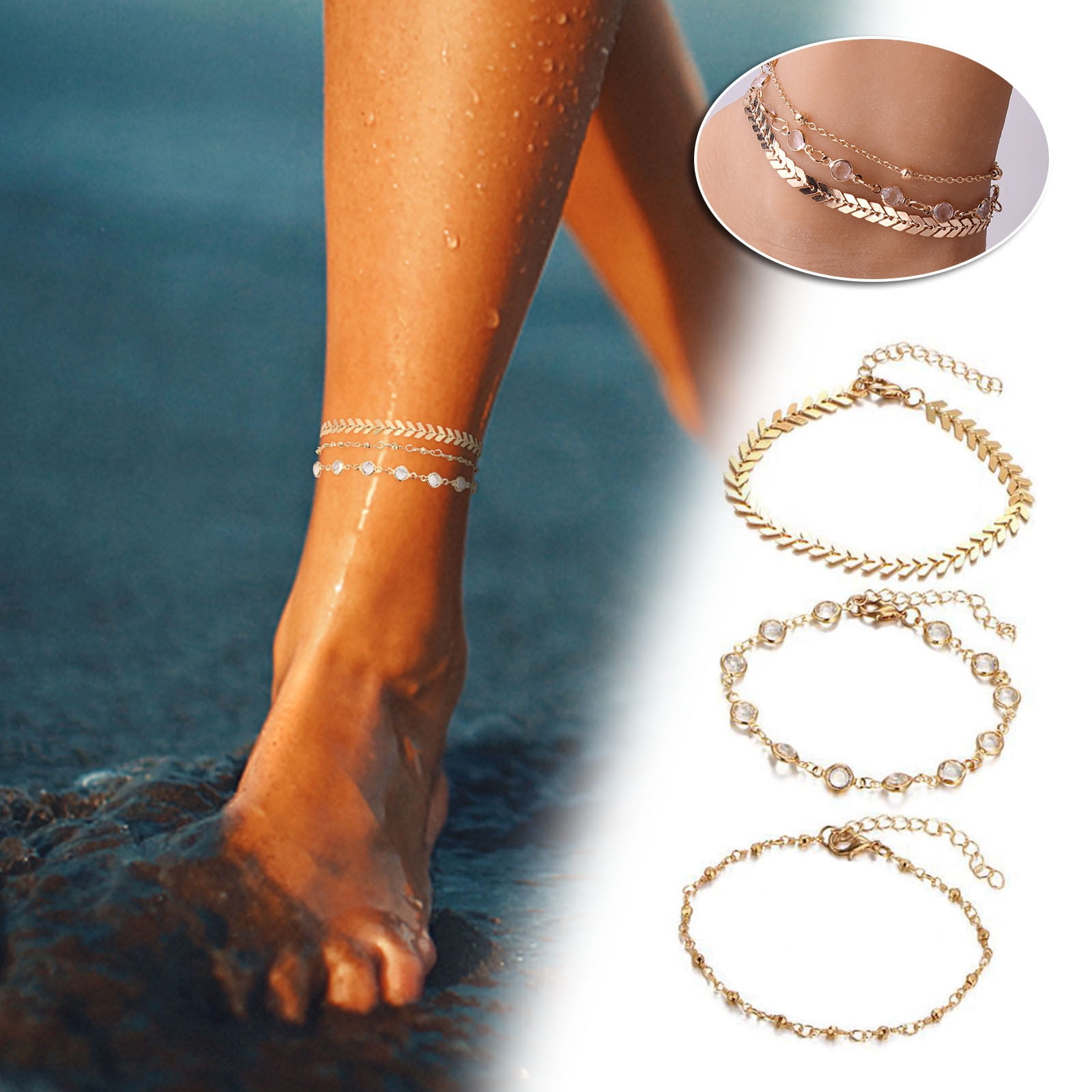 Anklets Women Girls Style Chains Beach Anklets Bracelets Jewelry Anklets |  eBay